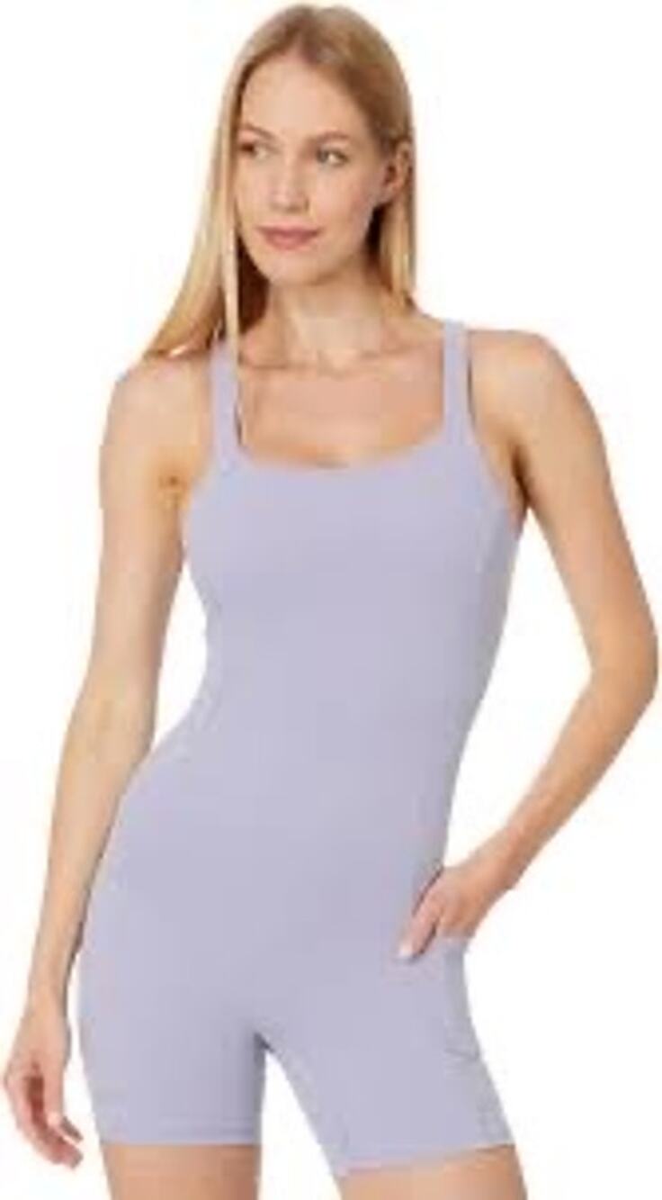 Free People Movement Lavender Active Romper Shorts Bodysuit Size S Yoga Gym